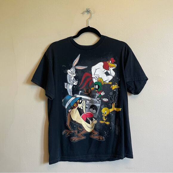 Looney Tunes M short sleeve t-shirt Tasmanian Devil black cotton radio m - Picture 1 of 7